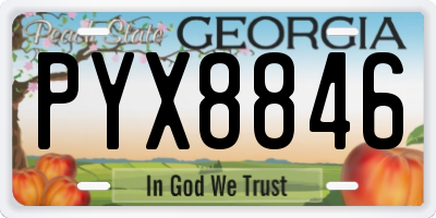 GA license plate PYX8846