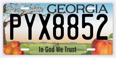 GA license plate PYX8852