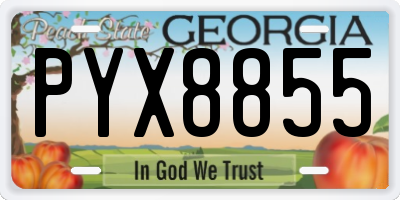 GA license plate PYX8855