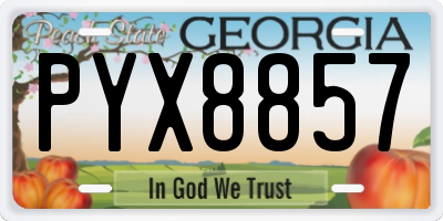 GA license plate PYX8857