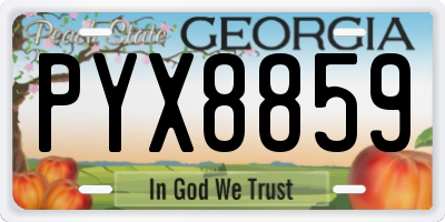 GA license plate PYX8859