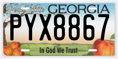 GA license plate PYX8867