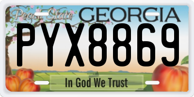 GA license plate PYX8869