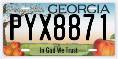 GA license plate PYX8871