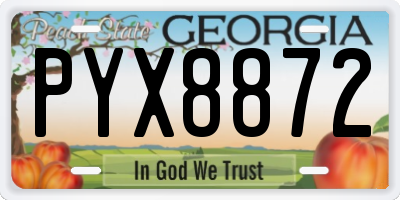 GA license plate PYX8872