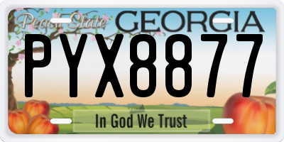 GA license plate PYX8877