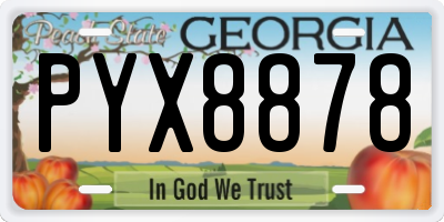 GA license plate PYX8878