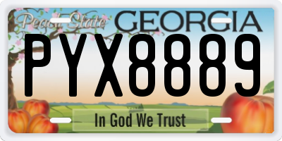 GA license plate PYX8889