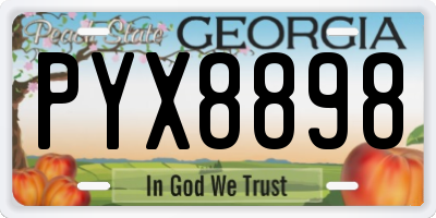 GA license plate PYX8898