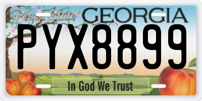 GA license plate PYX8899