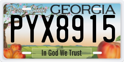 GA license plate PYX8915