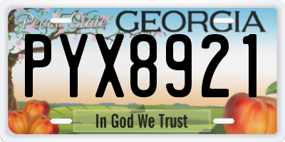 GA license plate PYX8921