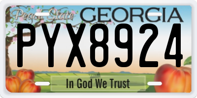 GA license plate PYX8924