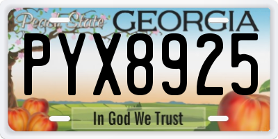 GA license plate PYX8925