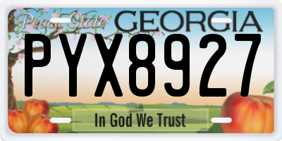 GA license plate PYX8927