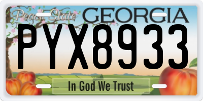GA license plate PYX8933