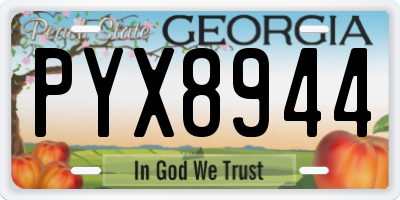 GA license plate PYX8944