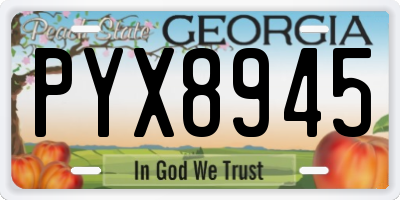 GA license plate PYX8945