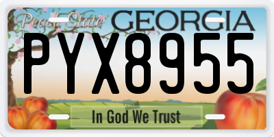 GA license plate PYX8955