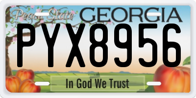 GA license plate PYX8956
