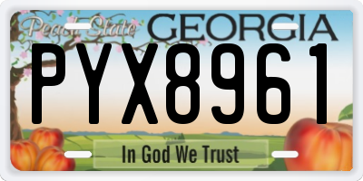 GA license plate PYX8961