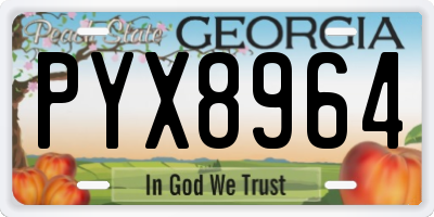 GA license plate PYX8964