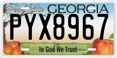 GA license plate PYX8967