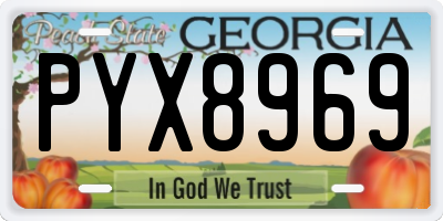 GA license plate PYX8969