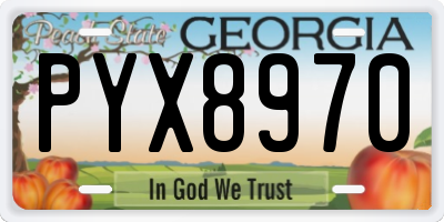 GA license plate PYX8970