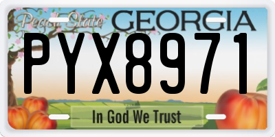 GA license plate PYX8971