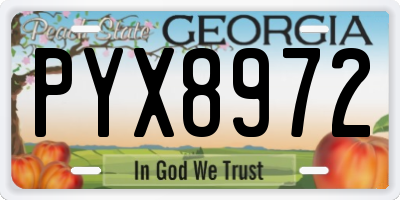 GA license plate PYX8972