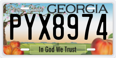 GA license plate PYX8974