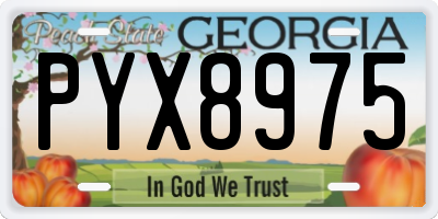 GA license plate PYX8975