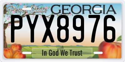 GA license plate PYX8976