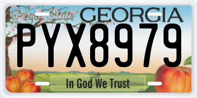 GA license plate PYX8979