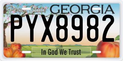 GA license plate PYX8982