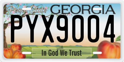 GA license plate PYX9004