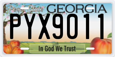 GA license plate PYX9011