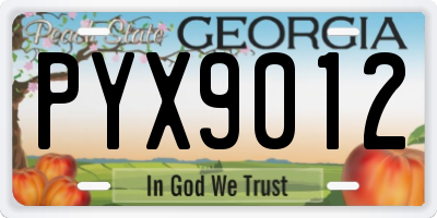 GA license plate PYX9012