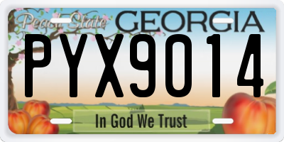 GA license plate PYX9014