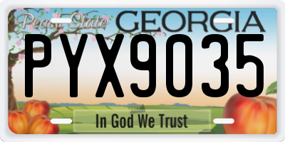 GA license plate PYX9035