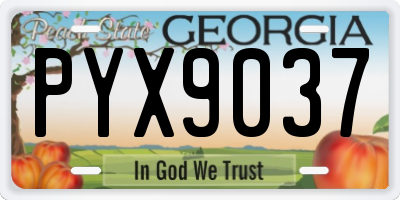 GA license plate PYX9037