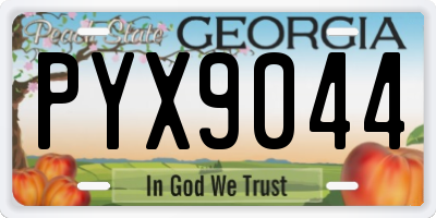 GA license plate PYX9044