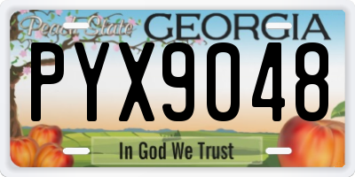 GA license plate PYX9048