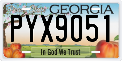 GA license plate PYX9051