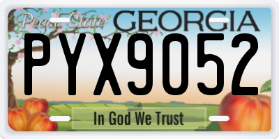 GA license plate PYX9052