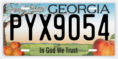 GA license plate PYX9054