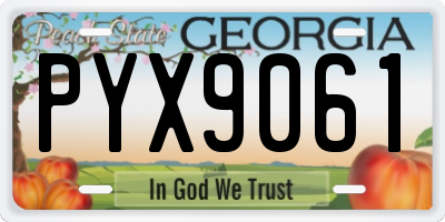 GA license plate PYX9061