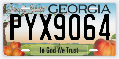 GA license plate PYX9064