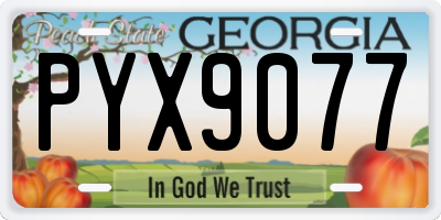 GA license plate PYX9077
